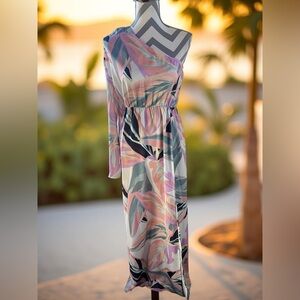 🆕 NWT Label Rail X women's one-shoulder maxi Dress SZ 6 = Small